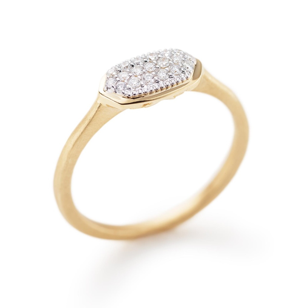 Isa Ring In Pave Diamond And 14k Yellow Gold Size8